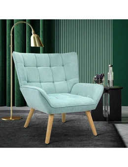 Oikiture Armchair Accent Chairs Sofa Lounge Fabric Upholstered Tub Chair Blue