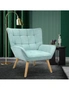 Oikiture Armchair Accent Chairs Sofa Lounge Fabric Upholstered Tub Chair Blue, hi-res