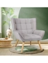 Oikiture Armchair Accent Chairs Sofa Lounge Fabric Upholstered Tub Chair Grey, hi-res