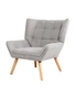 Oikiture Armchair Accent Chairs Sofa Lounge Fabric Upholstered Tub Chair Grey, hi-res