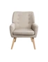 Oikiture Armchair Lounge Chair Linen Accent Armchairs Tub Chairs Sofa Beige, hi-res