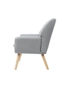Oikiture Armchair Lounge Chair Linen Accent Armchairs Tub Chairs Sofa Grey, hi-res