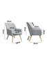 Oikiture Armchair Lounge Chair Linen Accent Armchairs Tub Chairs Sofa Grey, hi-res
