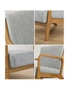 Oikiture Armchair Lounge Chair Accent Armchairs Couches Sofa Wood Light Grey, hi-res
