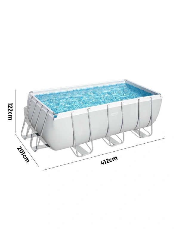 Bestway Swimming Pool Rectangular Above Ground Pools Filter Pump With Ladder, hi-res image number null