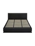 Oikiture RGB LED Bed Frame King Size Gas Lift Base With Storage Black Leather, hi-res