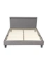 Oikiture Bed Frame RGB LED Queen Size Mattress Base Platform Wooden Grey Fabric, hi-res