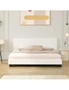 Oikiture Bed Frame Double Size Mattress Base Boucle Fabric Platform Wooden Slats, hi-res