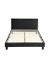 Oikiture Bed Frame Queen Size Base Mattress Platform Leather Wooden Slats Black, hi-res
