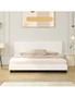 Oikiture Bed Frame Queen Size Mattress Base Boucle Fabric Platform Wooden Slats, hi-res