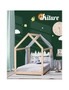 Oikiture Wooden Bed Frame Single Wood Mattress Base Pine Timber Platform, hi-res