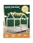Oikiture Bed Frame Kids Wooden Single Timber House Frame Mattress Base Platform, hi-res