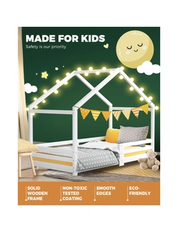 Oikiture Kids Bed Frame Single Wooden Bedframe Mattress Base Timber Platform
