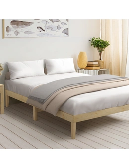 Oikiture Bed Frame Double Size Wooden Timber Mattress Base Platform Furniture