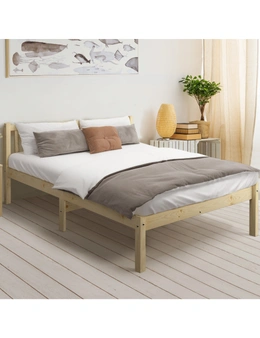 Oikiture Bed Frame Double Size Wood Mattress Base Wooden Timber Platform Bedroom
