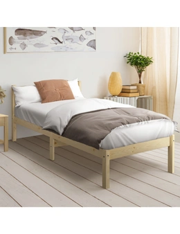 Oikiture Bed Frame King Single Size Wood Timber Mattress Base Platform Headboard