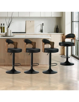 Oikiture Set of 4 Bar Stools Kitchen Swivel Barstool Chairs Gas Lift Metal