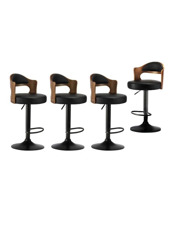 Oikiture Set of 4 Bar Stools Kitchen Swivel Barstool Chairs Gas Lift Metal, hi-res image number null