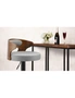 Oikiture Bar Stools Kitchen Gas Lift Swivel Chairs Stool Wooden Barstool Grey x2, hi-res