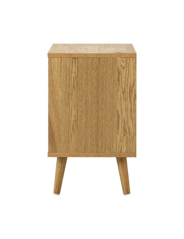 Oikiture Bedside Tables 2 Drawers Side Table Nightstand Storage Cabinet Wood, hi-res image number null