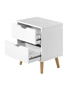Oikiture Bedside Tables 2 Drawers Side Table Nightstand Storage Cabinet White, hi-res