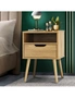 Oikiture Bedside Table Drawers Side Tables Nightstand Bedroom Cabinet Wood, hi-res