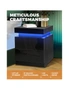 Oikiture Bedside Table RGB LED Nightstand Cabinet 2 Drawers Side Table Furniture, hi-res