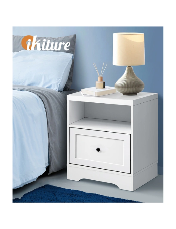 Oikiture Bedside Tables Drawers Bedroom Hamptons Furniture Storage Cabinet, hi-res image number null