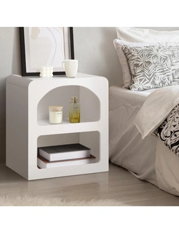 Oikiture Bedside Table Display Shelf Storage Cabinet Nightstand White
