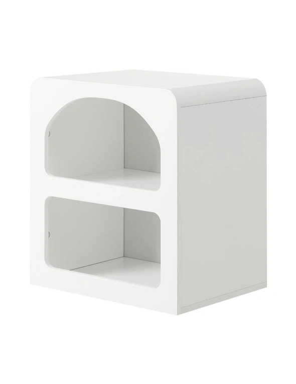 Oikiture Bedside Table Display Shelf Storage Cabinet Nightstand White, hi-res image number null