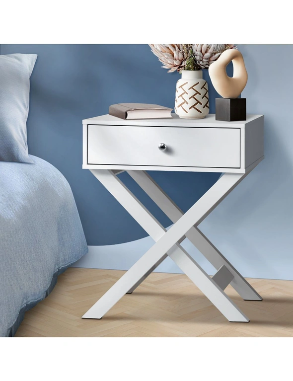 Oikiture Bedside Table Drawer Nightstand Side Table Storage Cabinet Bedroom, hi-res image number null
