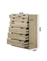 Oikiture 6 Chest of Drawers Tallboy Cabinet Bedroom Clothes Wooden Furniture, hi-res