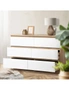 Oikiture 6 Chest of Drawers Tallboy Cabinet Dresser Table Wooden White Furniture, hi-res
