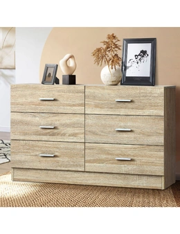 Oikiture 6 Chest of Drawers Tallboy Dresser Table Lowboy Storage Cabinet Wood