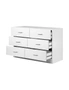 Oikiture 6 Chest of Drawers Tallboy Dresser Table Lowboy Storage Cabinet White, hi-res