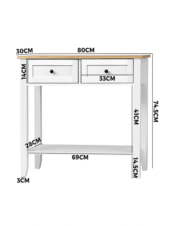 Oikiture Console Table Hallway Entry 2 Drawers Hall Side Display Shelf Desk, hi-res image number null