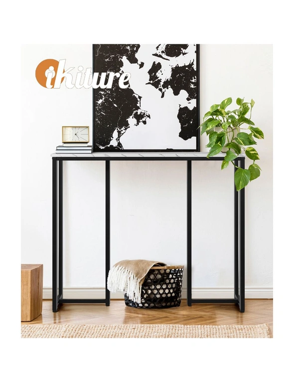 Oikiture Console Table Hallway Entry Side Tables Marble Effect Hall Display, hi-res image number null