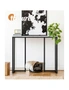 Oikiture Console Table Hallway Entry Side Tables Marble Effect Hall Display, hi-res