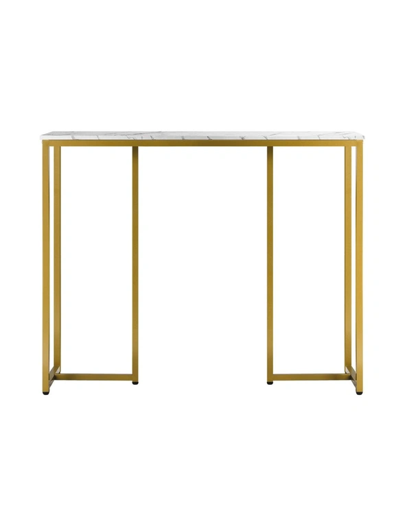 Oikiture Console Table Hallway Entry Side Tables Marble Effect Hall Display White&Gold, hi-res image number null