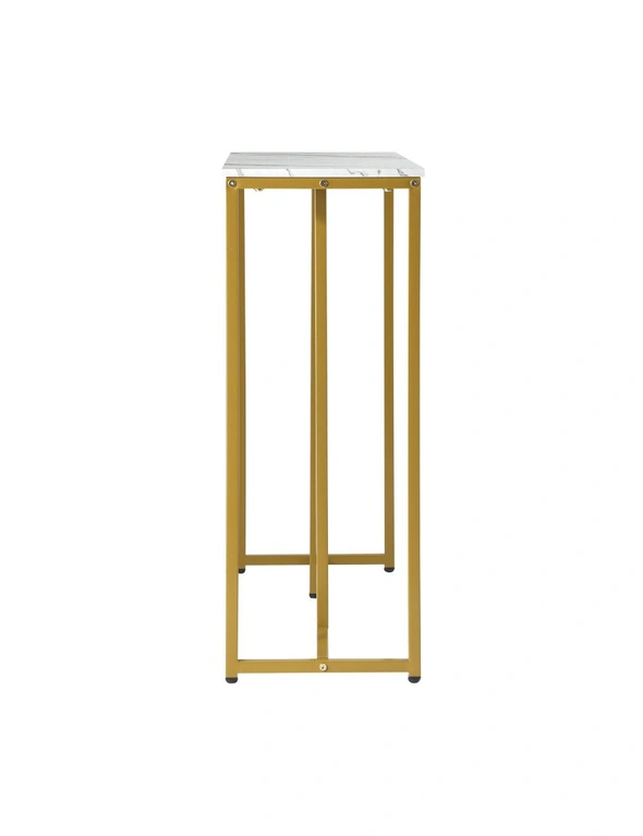 Oikiture Console Table Hallway Entry Side Tables Marble Effect Hall Display White&Gold, hi-res image number null