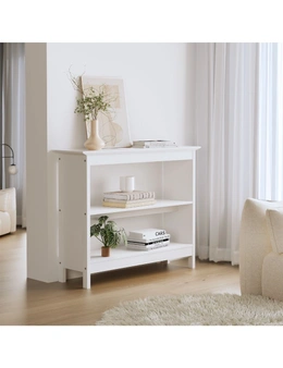 Oikiture 3-Tier Console Table Open Shelf Wood Sofa Table Hall Side Entry White