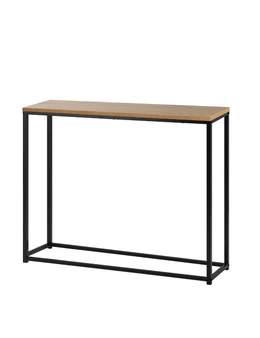 Oikiture Console Table Wooden Tabletop Hallway Desk Entry Display Black&White