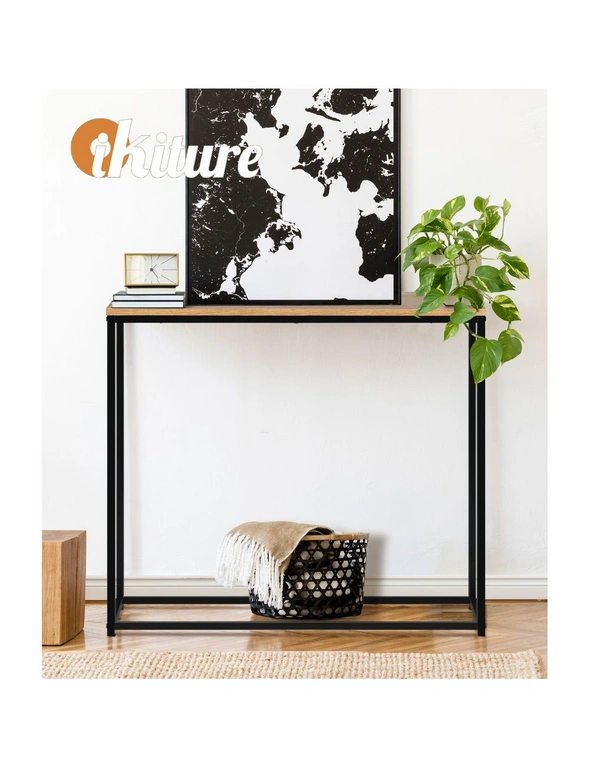 Oikiture Console Table Wooden Tabletop Hallway Desk Entry Display Black&White, hi-res image number null
