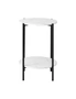 Oikiture Side End Table Coffee Sofa Bedside Nightstand Round Dual-Tier Marble, hi-res
