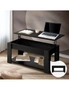 Oikiture Coffee Table Lift Up Top Modern Tables Hidden Book Storage Black, hi-res