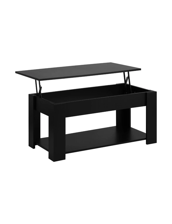 Oikiture Coffee Table Lift Up Top Modern Tables Hidden Book Storage Black, hi-res image number null