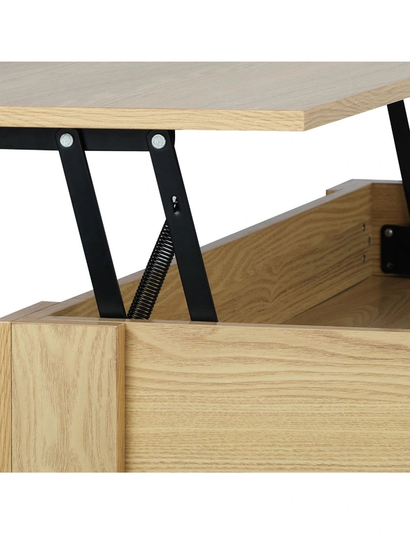 Oikiture Coffee Table Lift Up Top Modern Tables Hidden Book Storage Natural, hi-res image number null