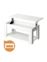 Oikiture Coffee Table Lift Up Top Modern Tables Hidden Book Storage White, hi-res