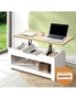 Oikiture Coffee Table Lift Up Top Modern Tables Hidden Storage Shelf Display, hi-res