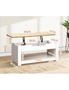 Oikiture Coffee Table Lift Up Top Modern Tables Hidden Storage Shelf Display, hi-res